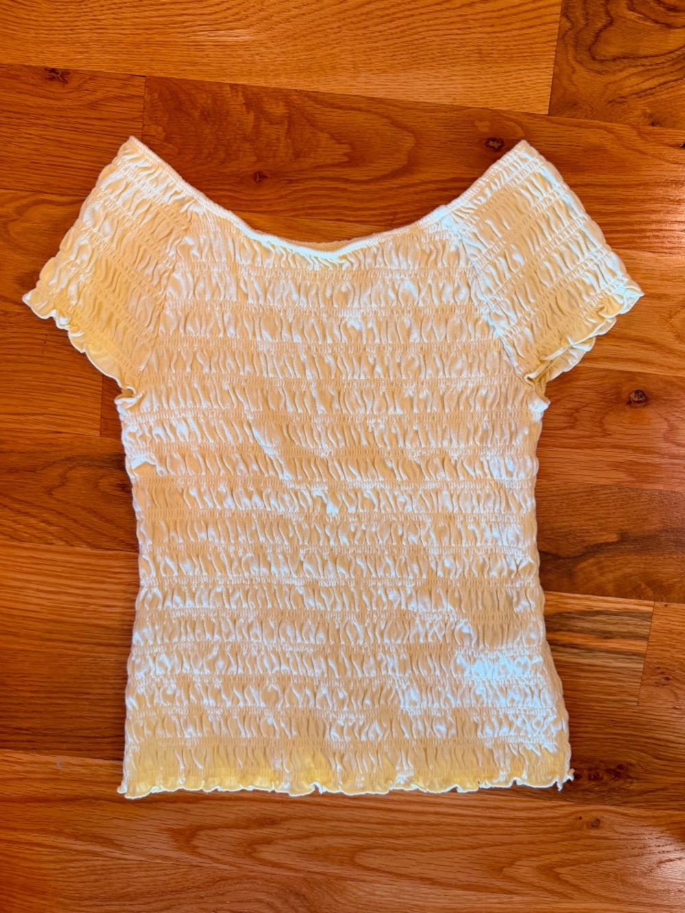 Abercrombie Kids Gathered Light Yellow Scoop Neck Tee Size 13/14